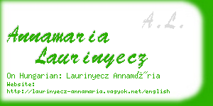 annamaria laurinyecz business card